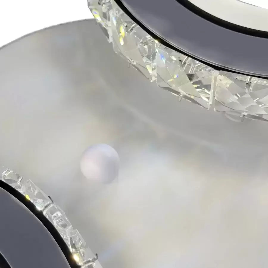 Żyrandol LED z pilotem i kryształem NOVA ROTONDA 34W, 2 koła, światło zimne/ciepłe/neutralne, żyrandole LED z białego kryształu Domyślny tytuł Alessandro Design