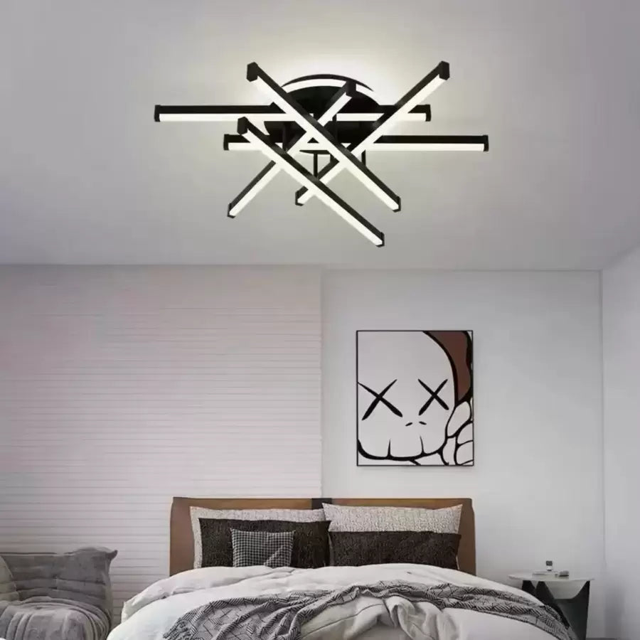 Żyrandol LED z pilotem FILO 188W, 6 elementów, liniowy, światło zimne/ciepłe/neutralne, możliwość przyciemniania, czarne Żyrandole LED z pilotem Domyślny tytuł Alessandro Design