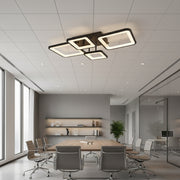 Żyrandol LED z pilotem MUGE 112W, 4 kwadraty, światło zimne/ciepłe/neutralne, możliwość przyciemniania, czarne Żyrandole LED z pilotem Domyślny tytuł Alessandro Design