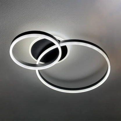 Żyrandol LED z pilotem LT511/30+40+50BK, 93W, 2 koła, światło zimne/ciepłe/neutralne, możliwość przyciemniania, czarne żyrandole LED z pilotem Domyślny tytuł Alessandro Design