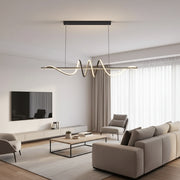 Zawieszany żyrandol LED z pilotem RIBBON 64W, liniowy, światło zimne/ciepłe/neutralne, możliwość przyciemniania, czarny, żyrandole LED z regulacją wysokości z pilotem Domyślny tytuł Alessandro Design