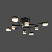 Żyrandol LED z pilotem JAYSON 57W, 8 elementów, światło zimne/ciepłe/neutralne, możliwość przyciemniania, błyszczące, czarne, złote żyrandole LED z pilotem Domyślny tytuł Alessandro Design
