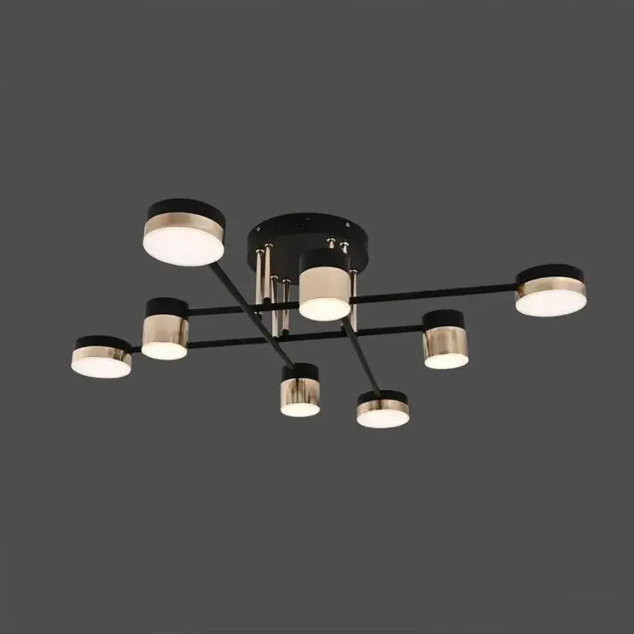 Żyrandol LED z pilotem JAYSON 57W, 8 elementów, światło zimne/ciepłe/neutralne, możliwość przyciemniania, błyszczące, czarne, złote żyrandole LED z pilotem Domyślny tytuł Alessandro Design