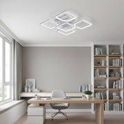 Żyrandol LED z pilotem ZOE 70W, 5 kwadratów, światło zimne/ciepłe/neutralne, możliwość przyciemniania, biały Żyrandol LED z pilotem Domyślny tytuł Alessandro Design