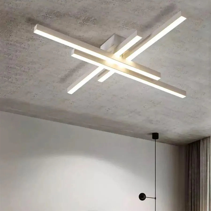 Żyrandol LED z pilotem MORA 80W, 4 elementy, liniowy, światło zimne/ciepłe/neutralne, możliwość przyciemniania, biały Żyrandol LED z pilotem Domyślny tytuł Alessandro Design