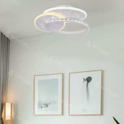 Lampa sufitowa LED z kryształem HOLLANCE 24W, 3 elementy, światło zimne/ciepłe/neutralne, biała