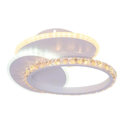 Lampa sufitowa LED z kryształem HOLLANCE 24W, 3 elementy, światło zimne/ciepłe/neutralne, biała
