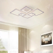 Żyrandol LED z pilotem i kryształem QUADRIS RGB 175W, 6 kwadratów, światło zimne/ciepłe/neutralne, możliwość przyciemniania, białe Żyrandole LED z pilotem Domyślny tytuł Alessandro Design