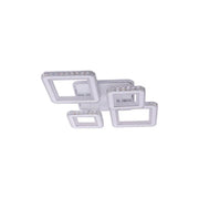 Żyrandol LED z pilotem i kryształem QUADRIS RGB, 96 W, 4 kwadraty, światło zimne/ciepłe/neutralne, możliwość przyciemniania, biały Żyrandol LED z pilotem Domyślny tytuł Alessandro Design