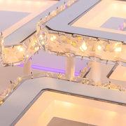 Żyrandol LED z pilotem i kryształem QUADRIS RGB 175W, 6 kwadratów, światło zimne/ciepłe/neutralne, możliwość przyciemniania, białe Żyrandole LED z pilotem Domyślny tytuł Alessandro Design