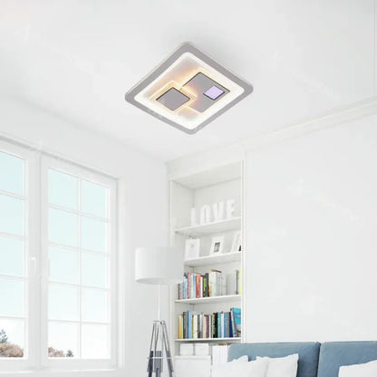 Żyrandol LED KEREN 33W, Kwadratowy, Światło zimne/ciepłe/Neutralne 3000K/4000K/6000K, Białe, Metalowe i Akrylowe Żyrandole LED Domyślny tytuł Alessandro Design