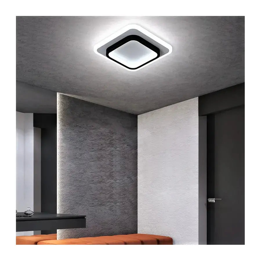 Lampa sufitowa LED KHAI 20W, światło zimne/ciepłe/neutralne, czarno-białe