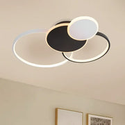 Żyrandol LED z pilotem KILLIAN 80W, 4 koła, światło zimne/ciepłe/neutralne, możliwość przyciemniania, czarno-białe Żyrandole LED z pilotem Domyślny tytuł Alessandro Design