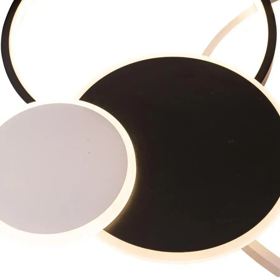 Żyrandol LED z pilotem KILLIAN 80W, 4 koła, światło zimne/ciepłe/neutralne, możliwość przyciemniania, czarno-białe Żyrandole LED z pilotem Domyślny tytuł Alessandro Design