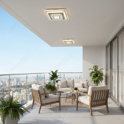 Żyrandol kryształowy LED MITA 39W, 20x20cm, kwadratowy, światło zimne/ciepłe/neutralne, białe żyrandole LED Domyślny tytuł Alessandro Design
