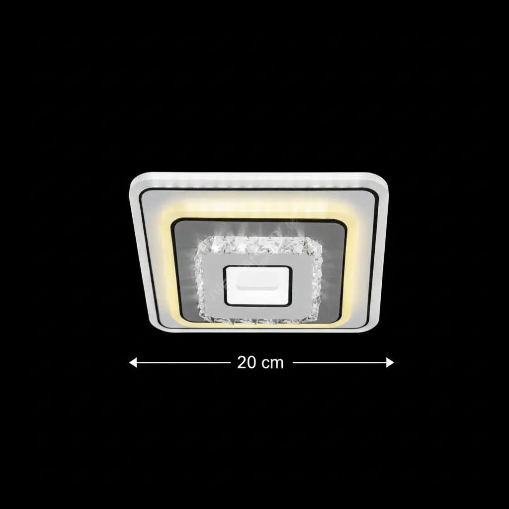 Żyrandol kryształowy LED MITA 39W, 20x20cm, kwadratowy, światło zimne/ciepłe/neutralne, białe żyrandole LED Domyślny tytuł Alessandro Design