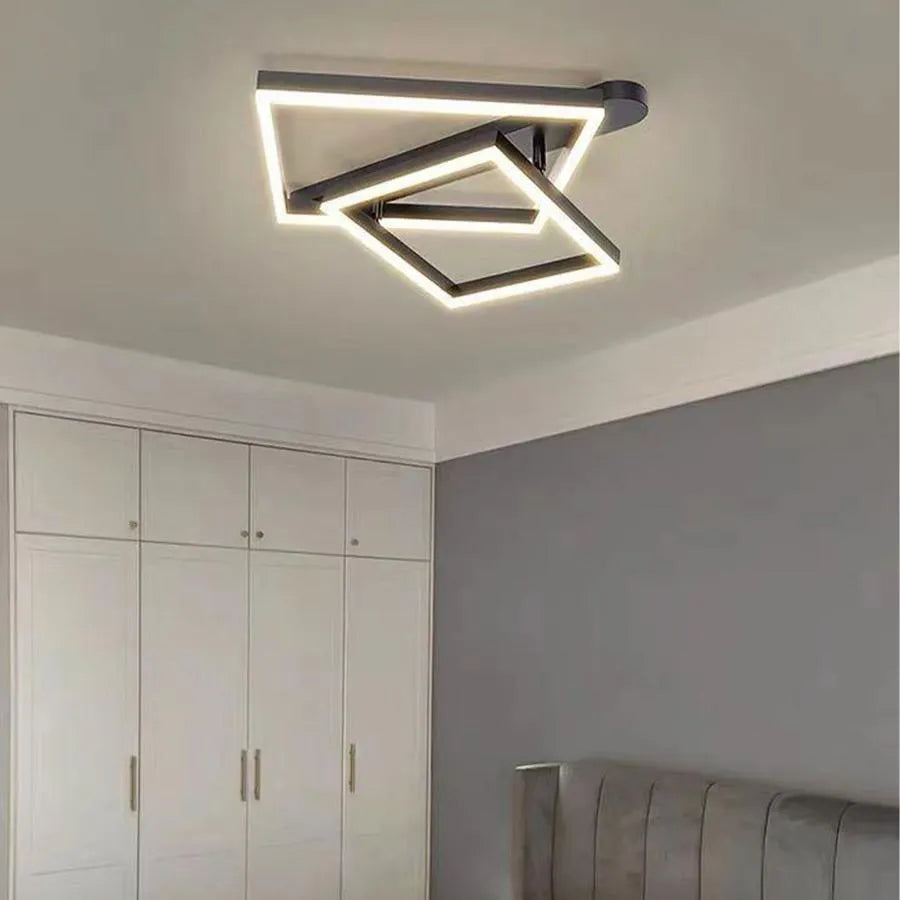 Żyrandol LED z pilotem PAPINI 112W, 2 kwadraty, światło zimne/ciepłe/neutralne, możliwość przyciemniania, czarne żyrandole LED z pilotem Domyślny tytuł Alessandro Design