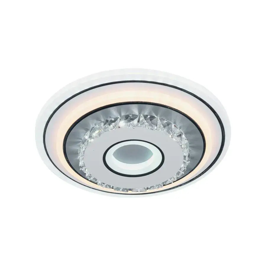 Żyrandol kryształowy LED SERILDA 40W, średnica 20cm, światło zimne/ciepłe/neutralne, biały