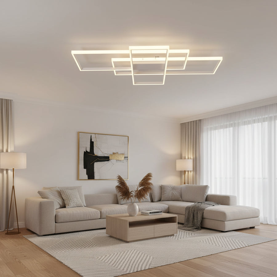 Żyrandol LED z pilotem LANDEN 84W, 3 elementy, światło zimne/ciepłe/neutralne, możliwość przyciemniania, białe żyrandole LED z pilotem Domyślny tytuł Alessandro Design