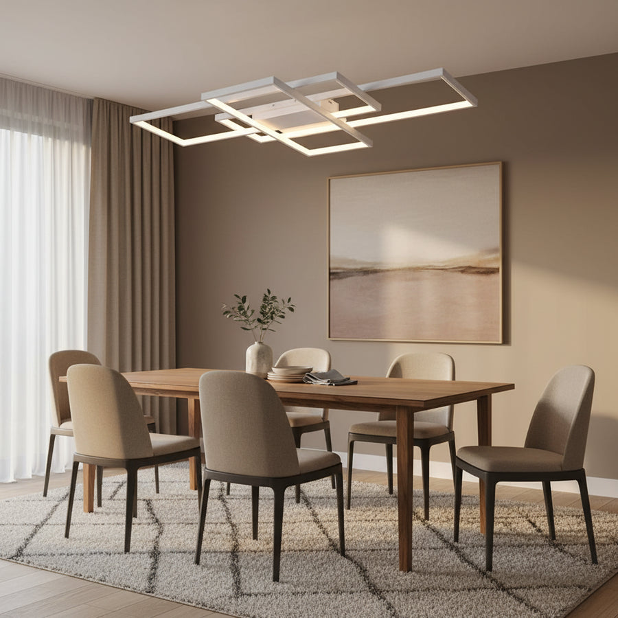Żyrandol LED z pilotem LANDEN 84W, 3 elementy, światło zimne/ciepłe/neutralne, możliwość przyciemniania, białe żyrandole LED z pilotem Domyślny tytuł Alessandro Design