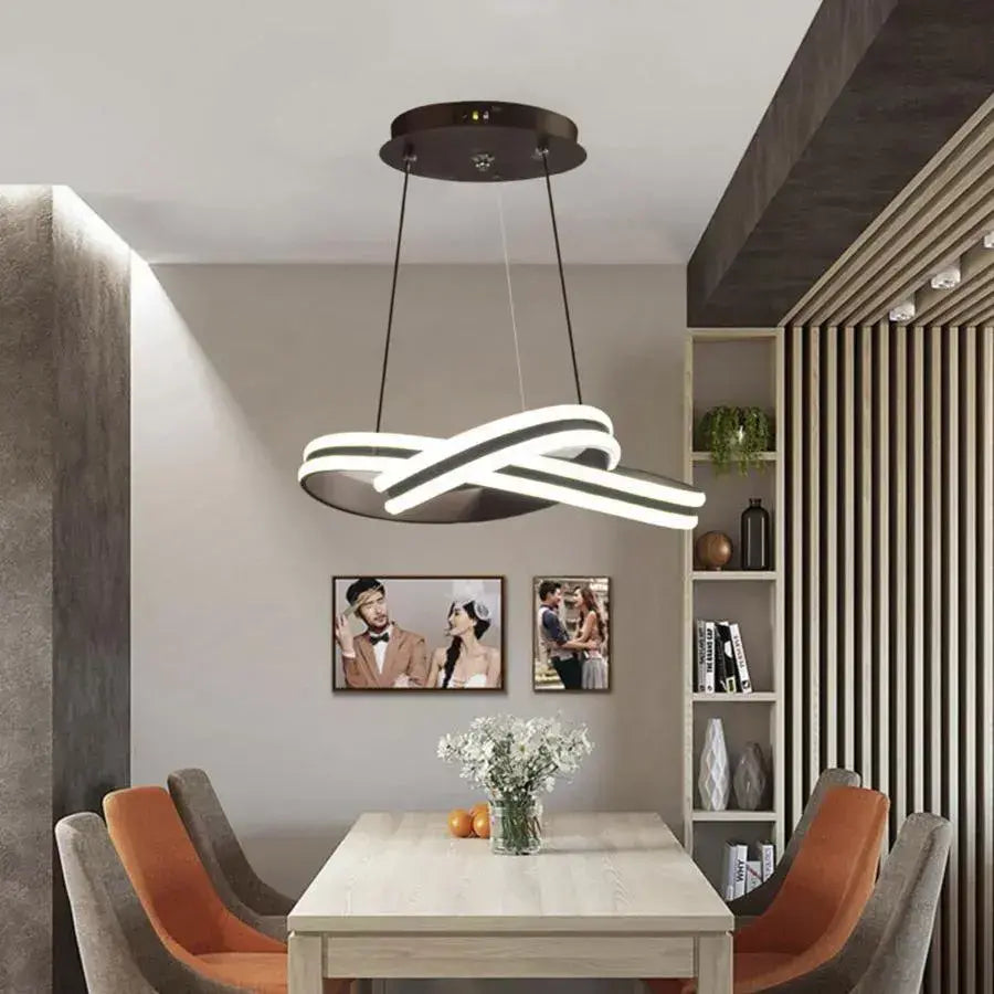Zawieszany żyrandol LED z pilotem INFINITY LOOP 61W, światło zimne/ciepłe/neutralne, możliwość przyciemniania, czarny, żyrandole LED z regulacją wysokości z pilotem Domyślny tytuł Alessandro Design