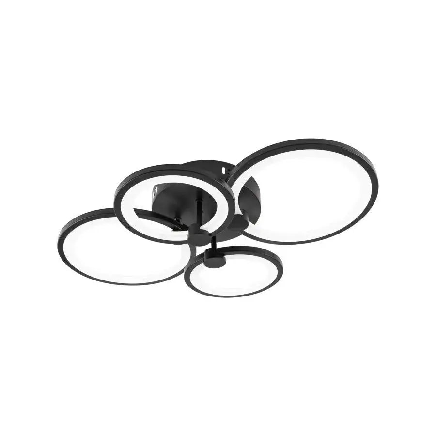 Żyrandol LED z pilotem ALANI 88W, 4 koła, światło zimne/ciepłe/neutralne, możliwość przyciemniania, czarne żyrandole LED z pilotem Domyślny tytuł Alessandro Design