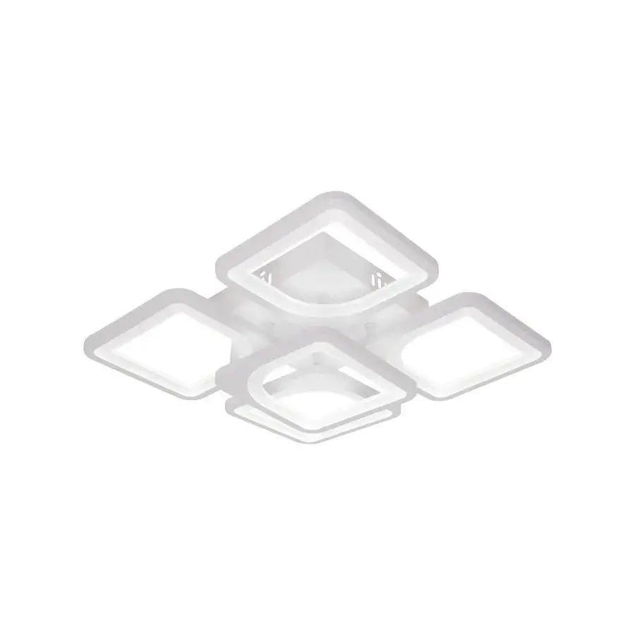 Żyrandol LED z pilotem FELY 80W, 5 kwadratów, światło zimne/ciepłe/neutralne, możliwość przyciemniania, biały żyrandol LED z pilotem Domyślny tytuł Alessandro Design