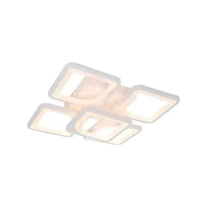 Żyrandol LED z pilotem FELY 80W, 5 kwadratów, światło zimne/ciepłe/neutralne, możliwość przyciemniania, biały żyrandol LED z pilotem Domyślny tytuł Alessandro Design