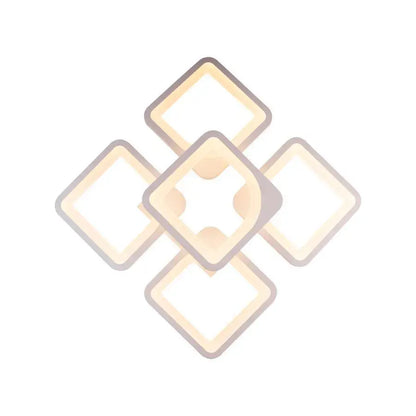 Żyrandol LED z pilotem FELY 80W, 5 kwadratów, światło zimne/ciepłe/neutralne, możliwość przyciemniania, biały żyrandol LED z pilotem Domyślny tytuł Alessandro Design