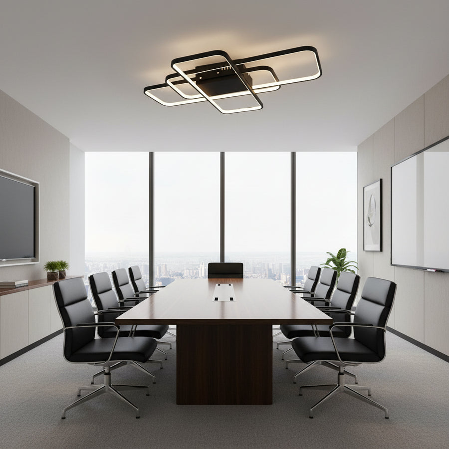 Żyrandol LED IANUSIS z pilotem 95 W, 3 elementy, światło zimne/ciepłe/neutralne, możliwość przyciemniania, czarne żyrandole LED z pilotem Domyślny tytuł Alessandro Design