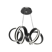 Zawieszany żyrandol LED z pilotem INFINITY TWIST 180W, falisty, światło zimne/ciepłe/neutralne, możliwość przyciemniania, czarny, regulacja wysokości Nowoczesne żyrandole Tytuł domyślny Alessandro Design