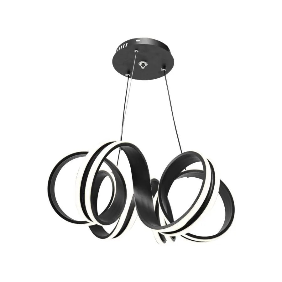 Zawieszany żyrandol LED z pilotem INFINITY TWIST 180W, falisty, światło zimne/ciepłe/neutralne, możliwość przyciemniania, czarny, regulacja wysokości Nowoczesne żyrandole Tytuł domyślny Alessandro Design