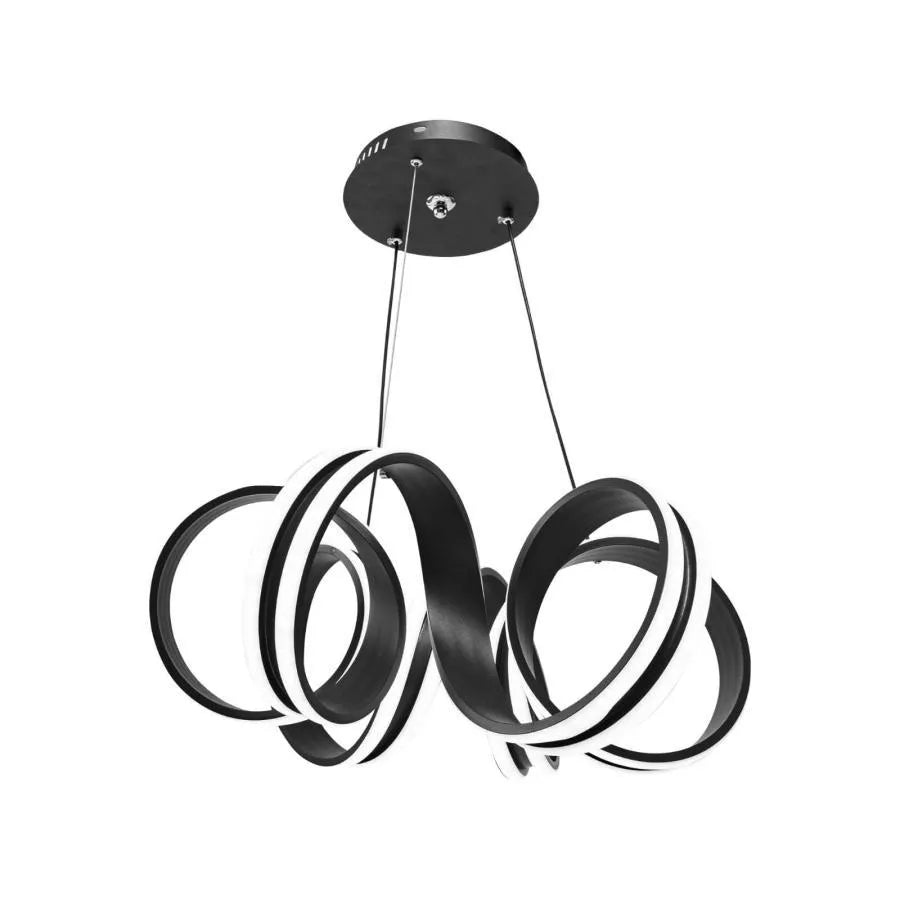 Zawieszany żyrandol LED z pilotem INFINITY TWIST 180W, falisty, światło zimne/ciepłe/neutralne, możliwość przyciemniania, czarny, regulacja wysokości Nowoczesne żyrandole Tytuł domyślny Alessandro Design
