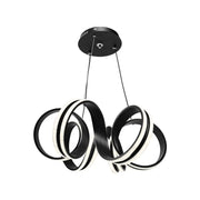 Zawieszany żyrandol LED z pilotem INFINITY TWIST 180W, falisty, światło zimne/ciepłe/neutralne, możliwość przyciemniania, czarny, regulacja wysokości Nowoczesne żyrandole Tytuł domyślny Alessandro Design