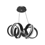 Zawieszany żyrandol LED z pilotem INFINITY TWIST 180W, falisty, światło zimne/ciepłe/neutralne, możliwość przyciemniania, czarny, regulacja wysokości Nowoczesne żyrandole Tytuł domyślny Alessandro Design