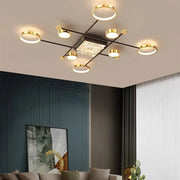Żyrandol LED z pilotem i kryształem MISEL 168W, 9 elementów, światło zimne/ciepłe/neutralne, możliwość przyciemniania, żyrandole LED z czarnego złota z pilotem Domyślny tytuł Alessandro Design
