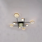 Żyrandol LED z pilotem i kryształem MISEL 168W, 9 elementów, światło zimne/ciepłe/neutralne, możliwość przyciemniania, żyrandole LED z czarnego złota z pilotem Domyślny tytuł Alessandro Design