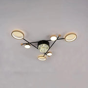 Żyrandol LED z pilotem i kryształem MISEL 138W, 7 elementów, światło zimne/ciepłe/neutralne, możliwość przyciemniania, żyrandole LED z czarnego złota z pilotem Domyślny tytuł Alessandro Design