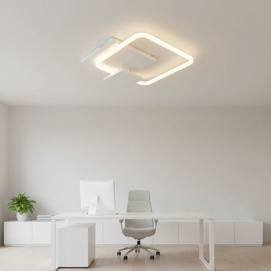 Żyrandol LED z pilotem ANEMONA 75W, 3 kwadraty, światło zimne/ciepłe/neutralne, możliwość przyciemniania, biały Żyrandol LED z pilotem Domyślny tytuł Alessandro Design