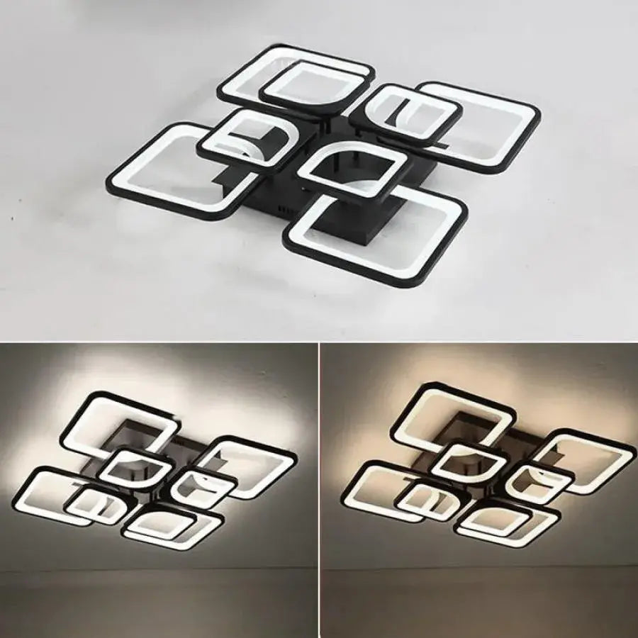 Żyrandol LED z pilotem FELY 192W, 8 kwadratów, światło zimne/ciepłe/neutralne, możliwość przyciemniania, biały żyrandol LED z pilotem Domyślny tytuł Alessandro Design