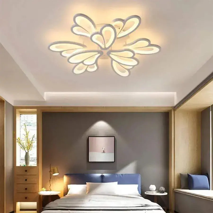 Żyrandol LED z pilotem BLOSSOM 49W, 9 płatków, światło zimne/ciepłe/neutralne, możliwość przyciemniania, biały Żyrandol LED z pilotem Domyślny tytuł Alessandro Design