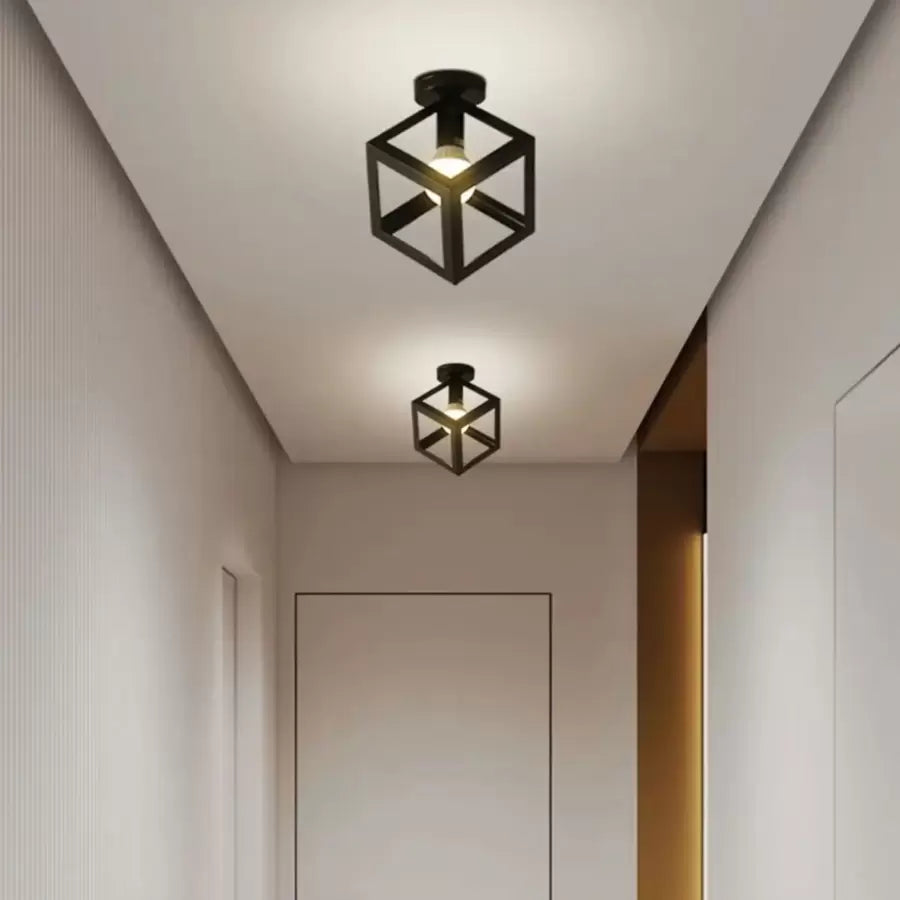 Żyrandol w kształcie sześcianu - STRUKTUR Mono, 1x E27, Czarny, Metalowe żyrandole przemysłowe Tytuł domyślny Alessandro Design