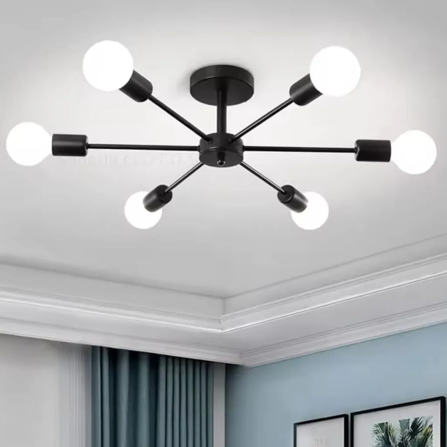 Żyrandol Mikkos 6XE27, średnica 49cm, Czarne Nowoczesne Żyrandole Domyślny Tytuł Alessandro Design