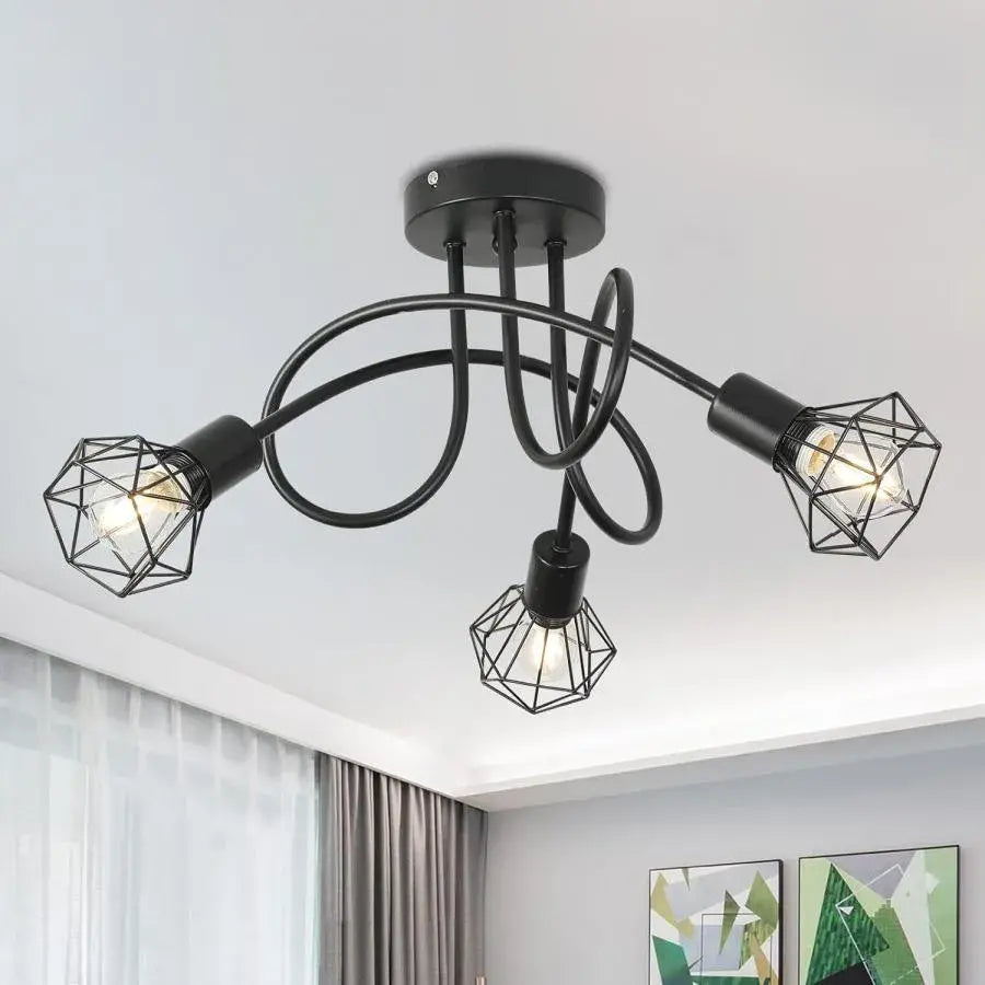 Żyrandol Shion 3xE27, Czarny, Metal, Średnica 50cm Żyrandole Przemysłowe Domyślny Tytuł Alessandro Design