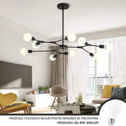 Lustra Architek Nona, 9x E27, czarny, metalowy połysk Domyślny tytuł przemysłowy Alessandro Design