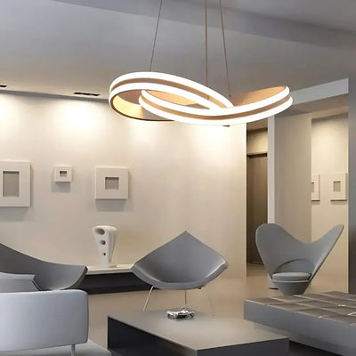 Zawieszany żyrandol LED z pilotem INFINITY LOOP 120W, światło zimne/ciepłe/neutralne, możliwość przyciemniania, biały, regulacja wysokości