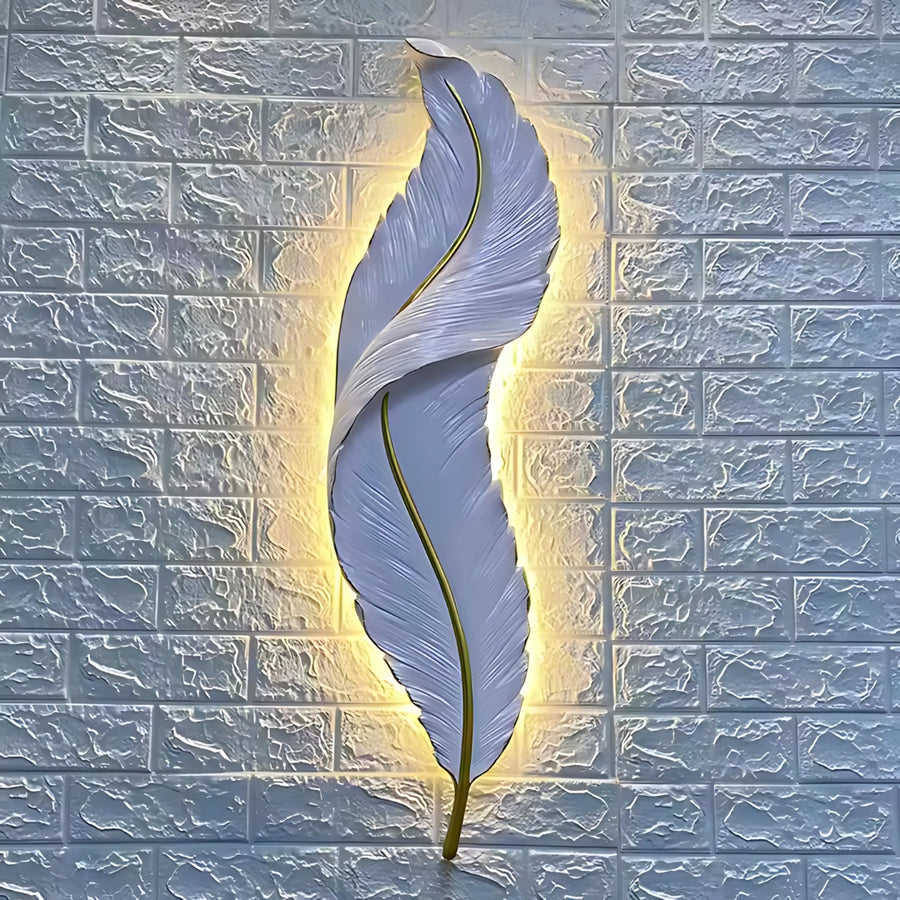 Kinkiet LED, dekoracyjne pióro 85CM 31W światło zimne/ciepłe/neutralne białe złoto kinkiety wewnętrzne domyślny tytuł Alessandro Design