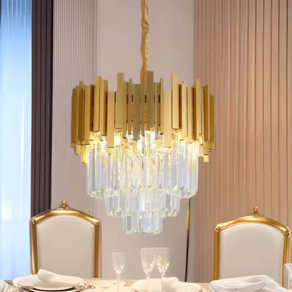 Żyrandol kryształowy BLOIS Eleganza, średnica 50 cm, 8x E14, błyszczące złoto, żyrandole kryształowe o regulowanej wysokości Domyślny tytuł Alessandro Design
