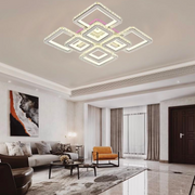 Żyrandol LED z pilotem i kryształem LEILA 175W, 8 kwadratów, światło zimne/ciepłe/neutralne, możliwość przyciemniania, błyszcząca biel Chromowane żyrandole LED z pilotem Domyślny tytuł Alessandro Design
