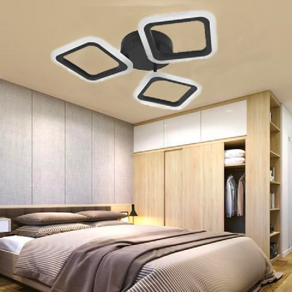 Żyrandol LED PULSARIS 40W, 3 kwadraty, światło zimne/ciepłe/neutralne, czarne żyrandole LED Domyślny tytuł Alessandro Design